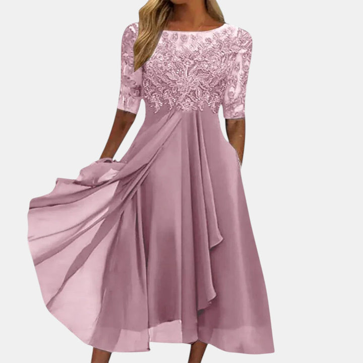 Louisa | Floral Lace Evening Dress