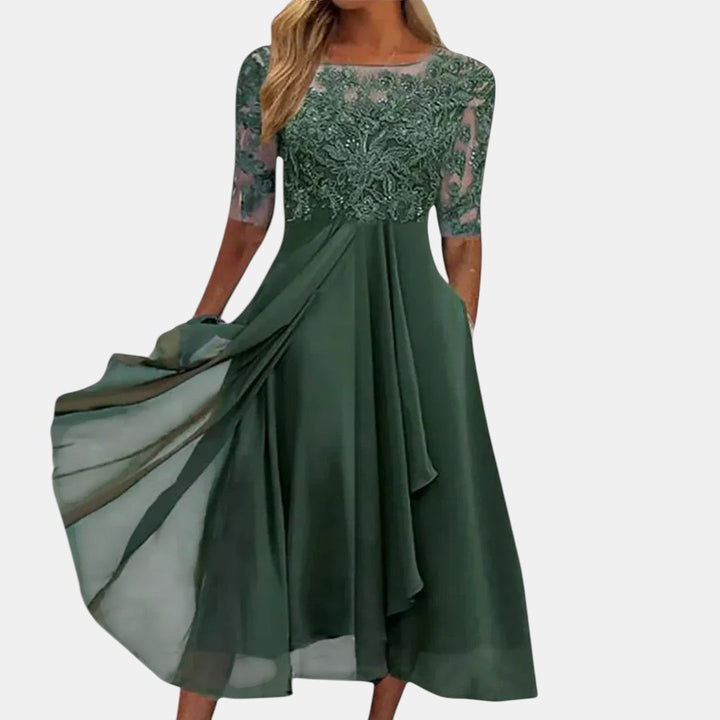 Louisa | Floral Lace Evening Dress