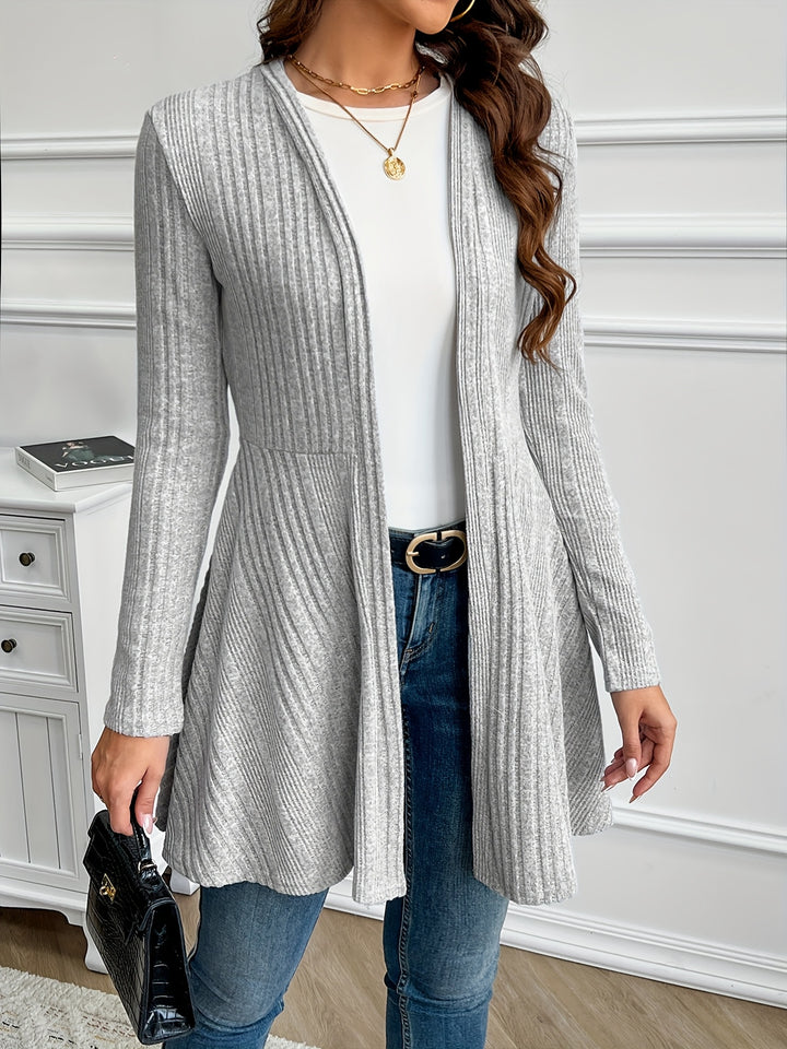 Marianne | Ribbed Longline Open-Front Cardigan