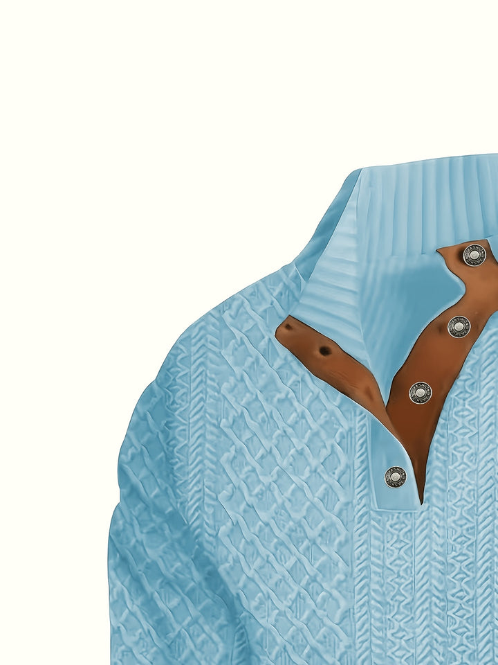 Hudson | Cable-Knit Button Henley Sweater