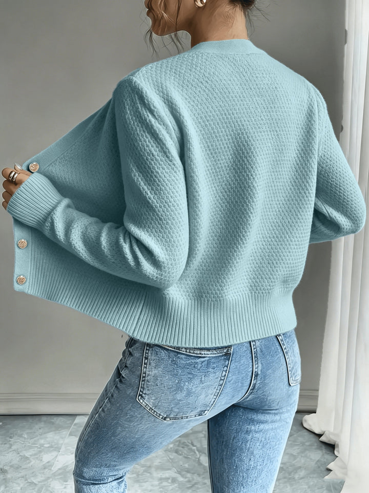Eleanor | Cable-Knit Button-Front Cardigan