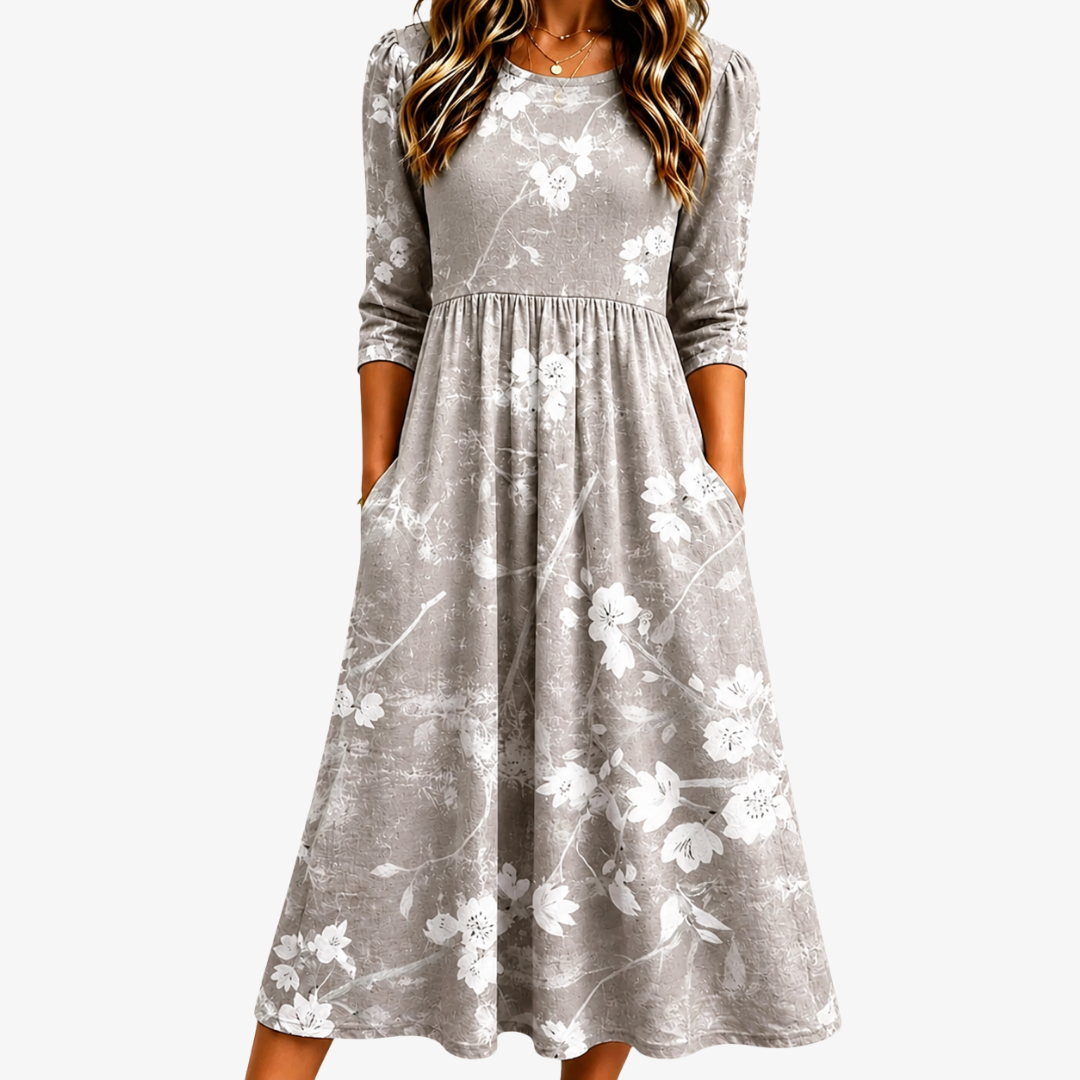 Margaret | Floral Pocket Midi Dress