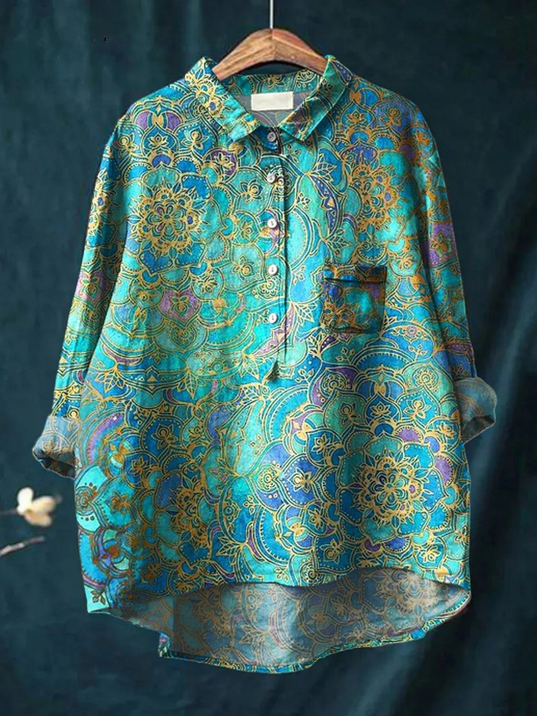 Flora | Artful Print Button-Up Shirt