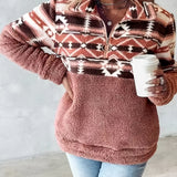 Sienna | Patterned Half-Zip Teddy Pullover