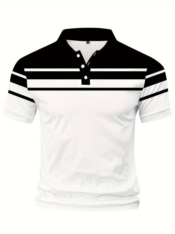 Crane | Men's Chest Stripe Short Sleeve Polo Shirt