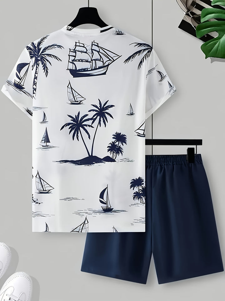 Miller | Men's Palm Print Shirt & Shorts Set