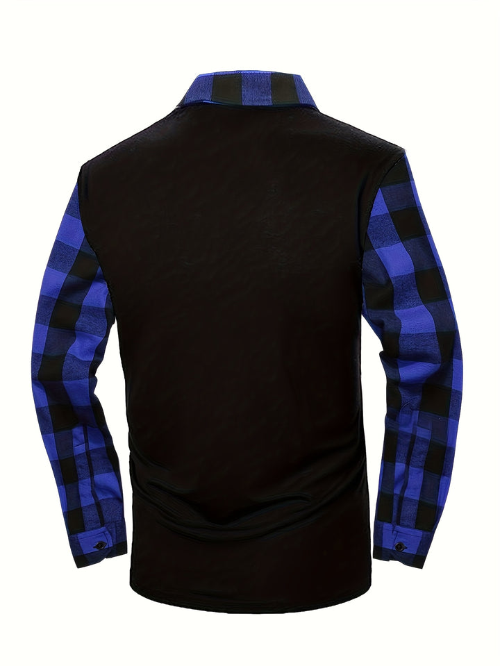 Jasper | Half-Zip Plaid-Sleeve Shirt