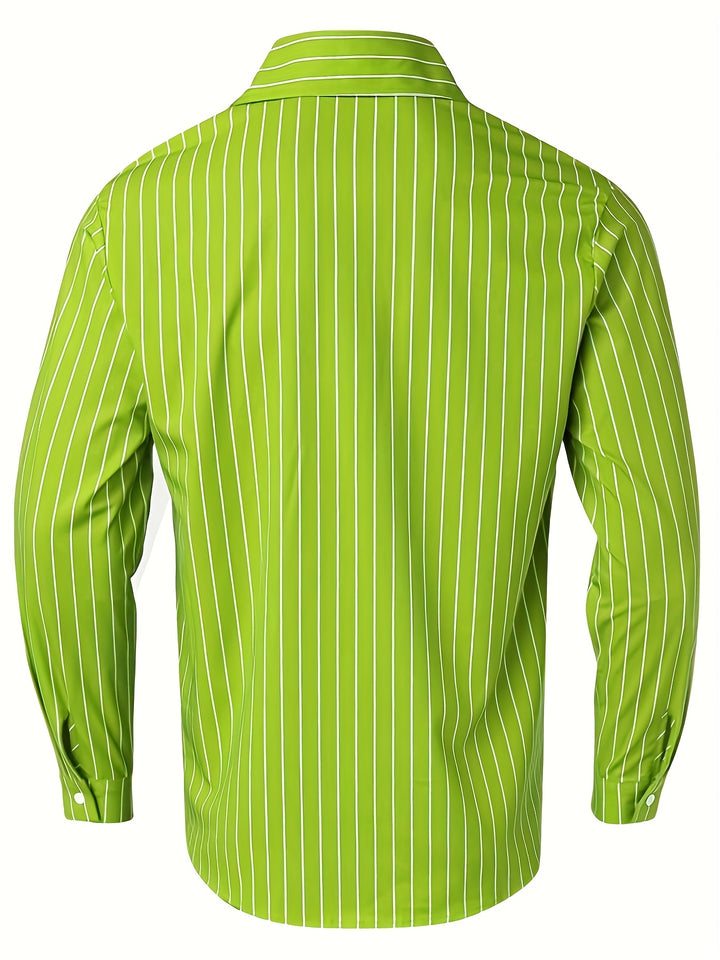 Rocco | Men's Slim Fit Pinstripe Long Sleeve Shirt