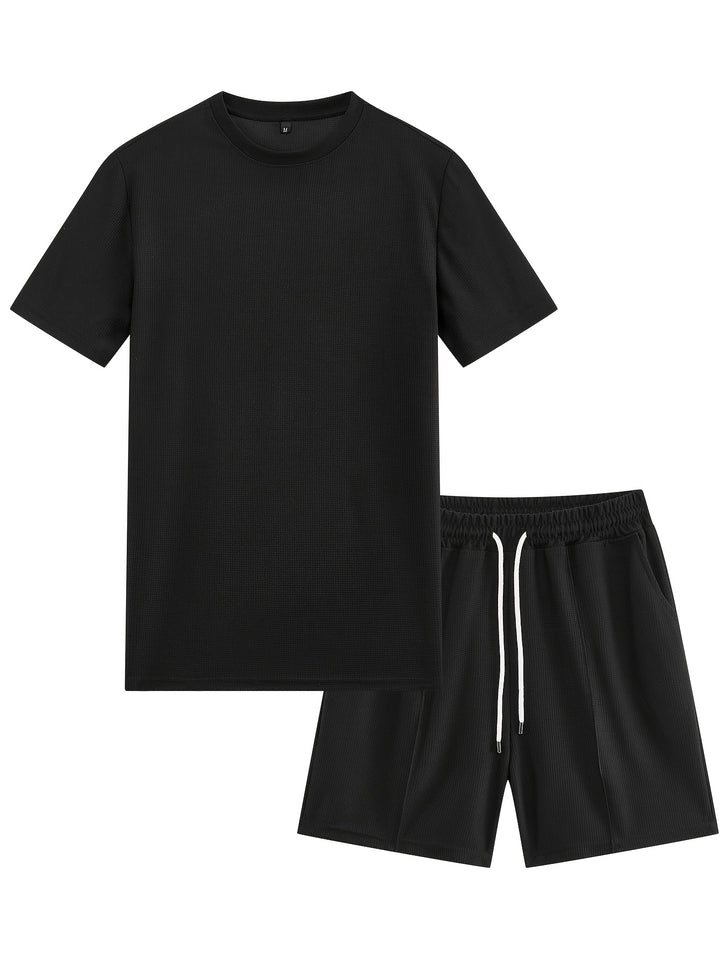 Hollis | Men's Waffle Knit Tee & Shorts Set