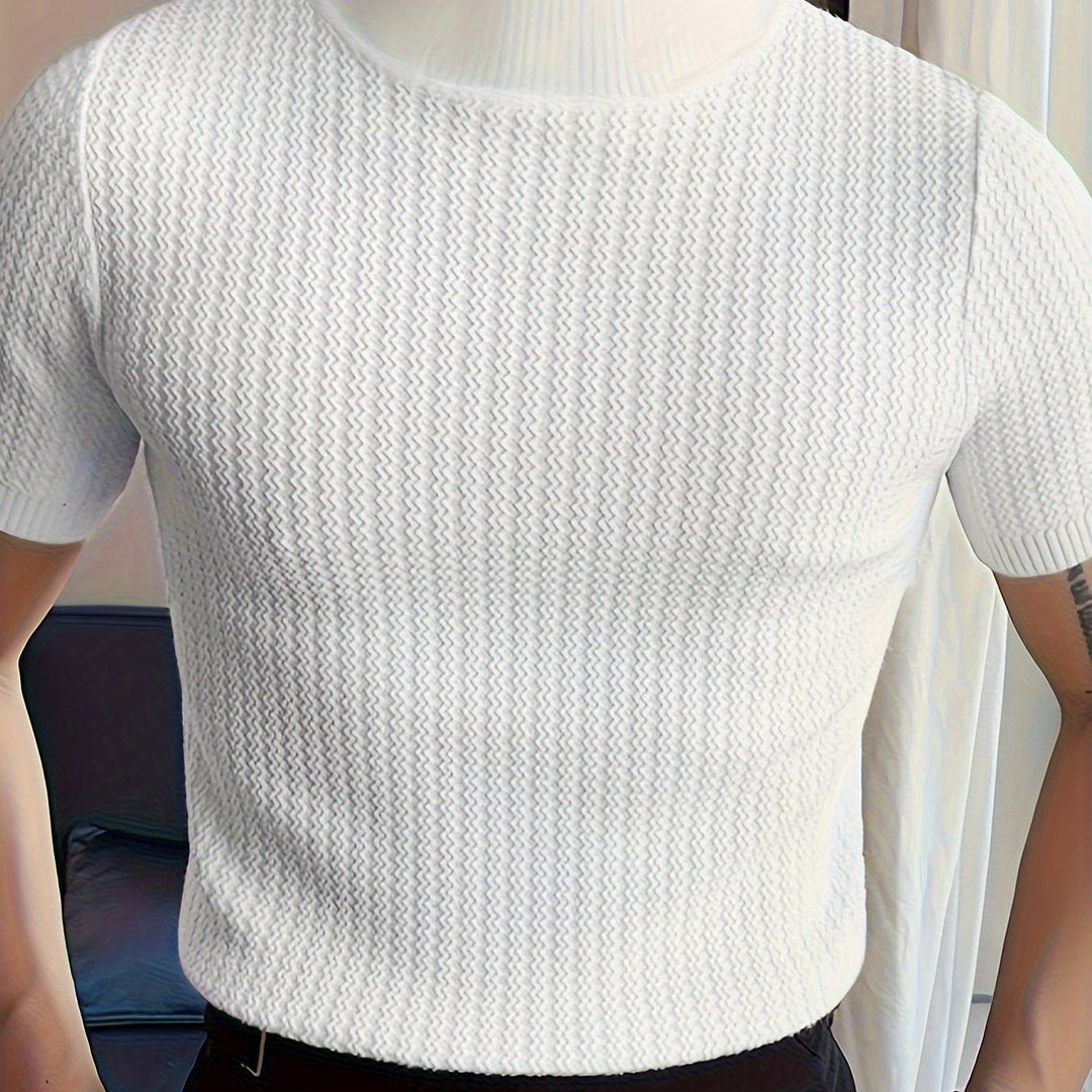 Kevin | Men's Ribbed Knit Mock Neck T-Shirt