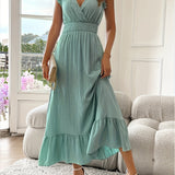 Seraphina | Ruffled V-Neck Midi Dress