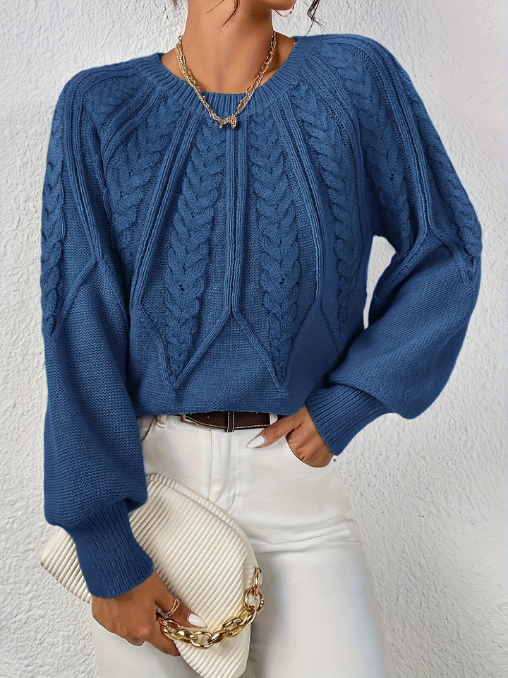 Greta | Cable-Knit Round-Neck Sweater