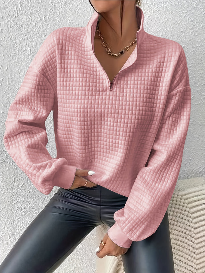 Adelina | Quarter-Zip Textured Sweater