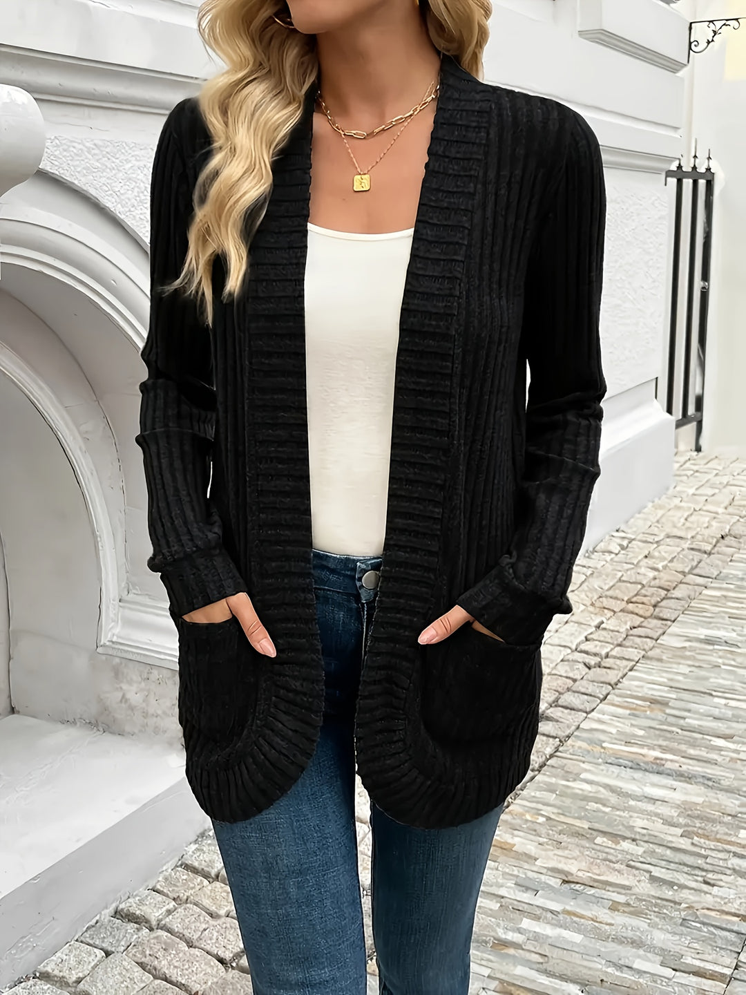 Marguerite | Open-Front Pocket Cardigan