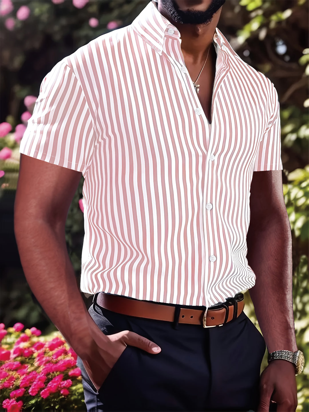 Sinclair | Men's Striped Short Sleeve Shirt
