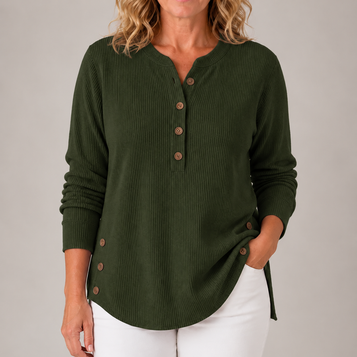 Kathryn | Ribbed Button-Detail Tunic