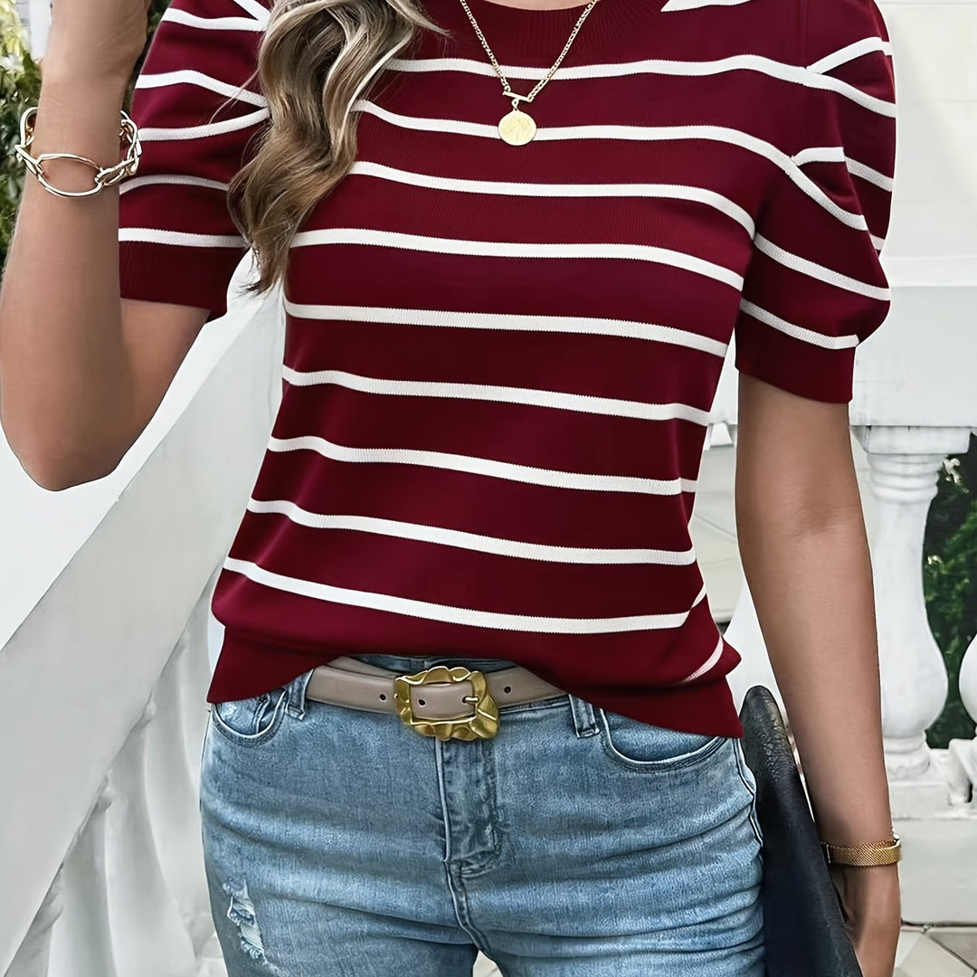 Gwendolyn | Striped Puff-Sleeve Top