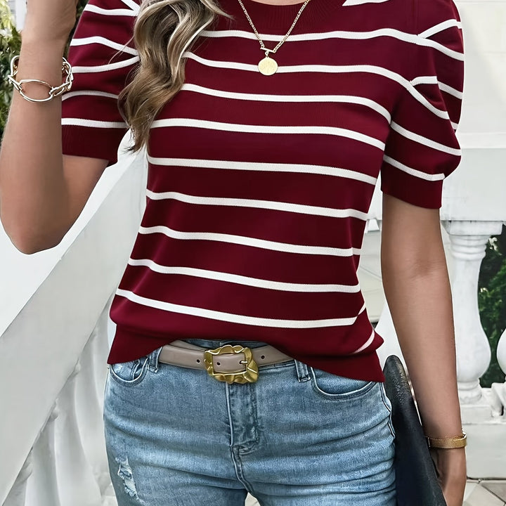 Gwendolyn | Striped Puff-Sleeve Top