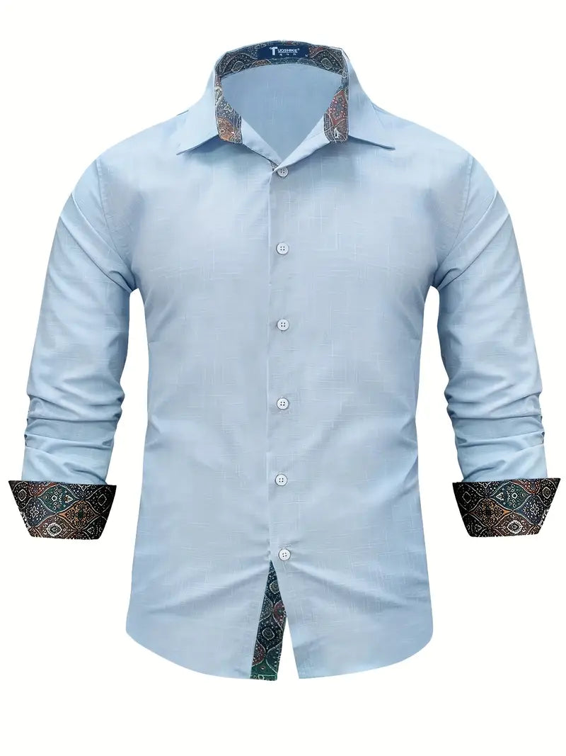 Rowland | Refined Contrast-Trim Button-Up Shirt