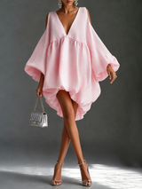 Penelope | Cold-Shoulder Balloon-Sleeve Party Dress