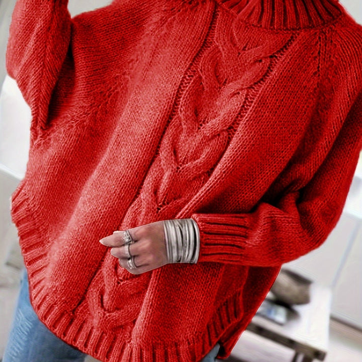 Carolyn | Cable-Knit High-Neck Sweater