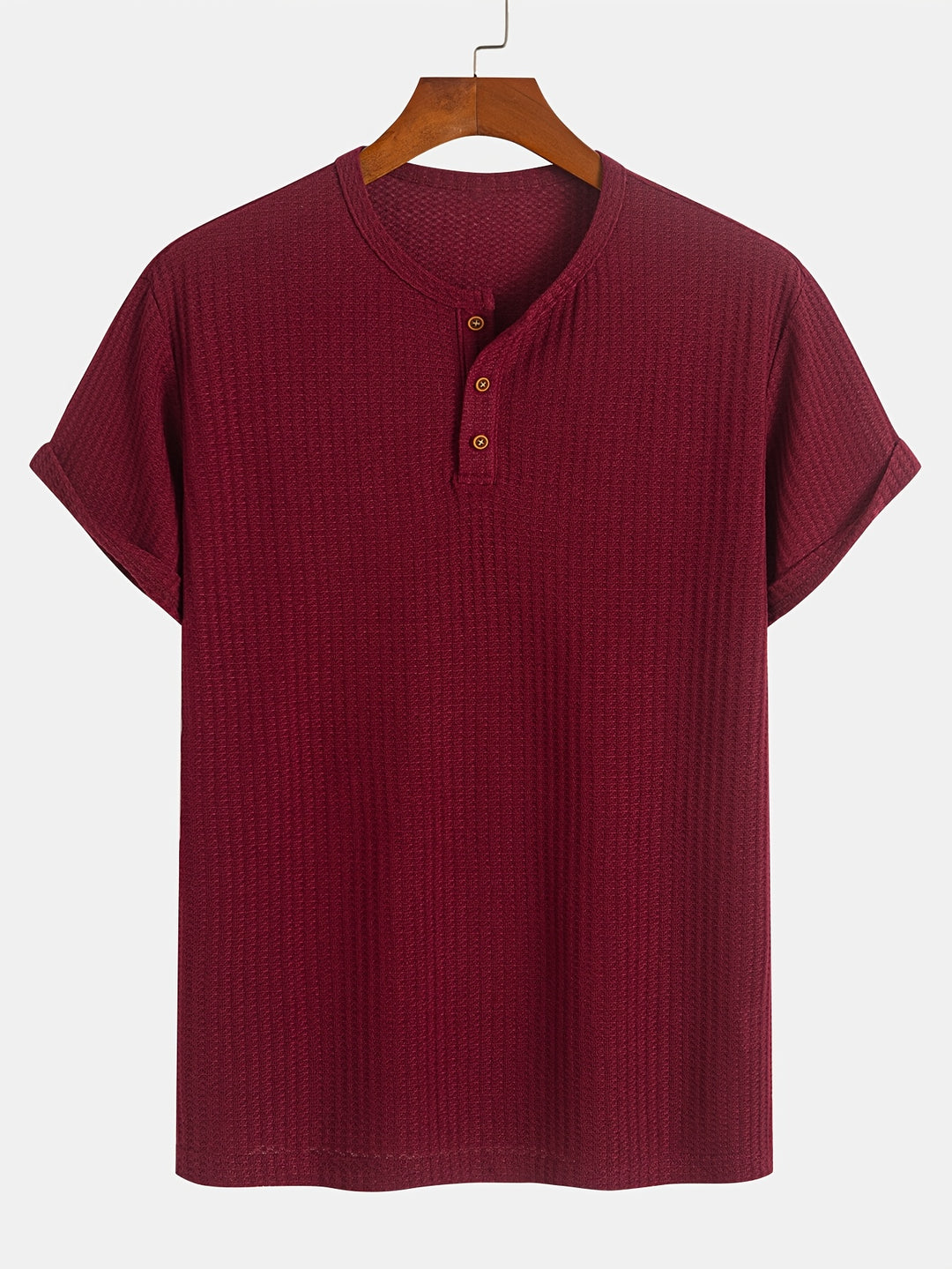 Augustus | Men's Ribbed Knit Henley T-Shirt