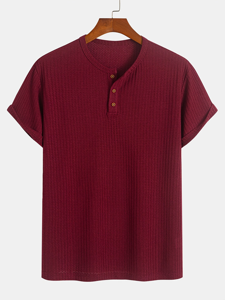 Augustus | Men's Ribbed Knit Henley T-Shirt