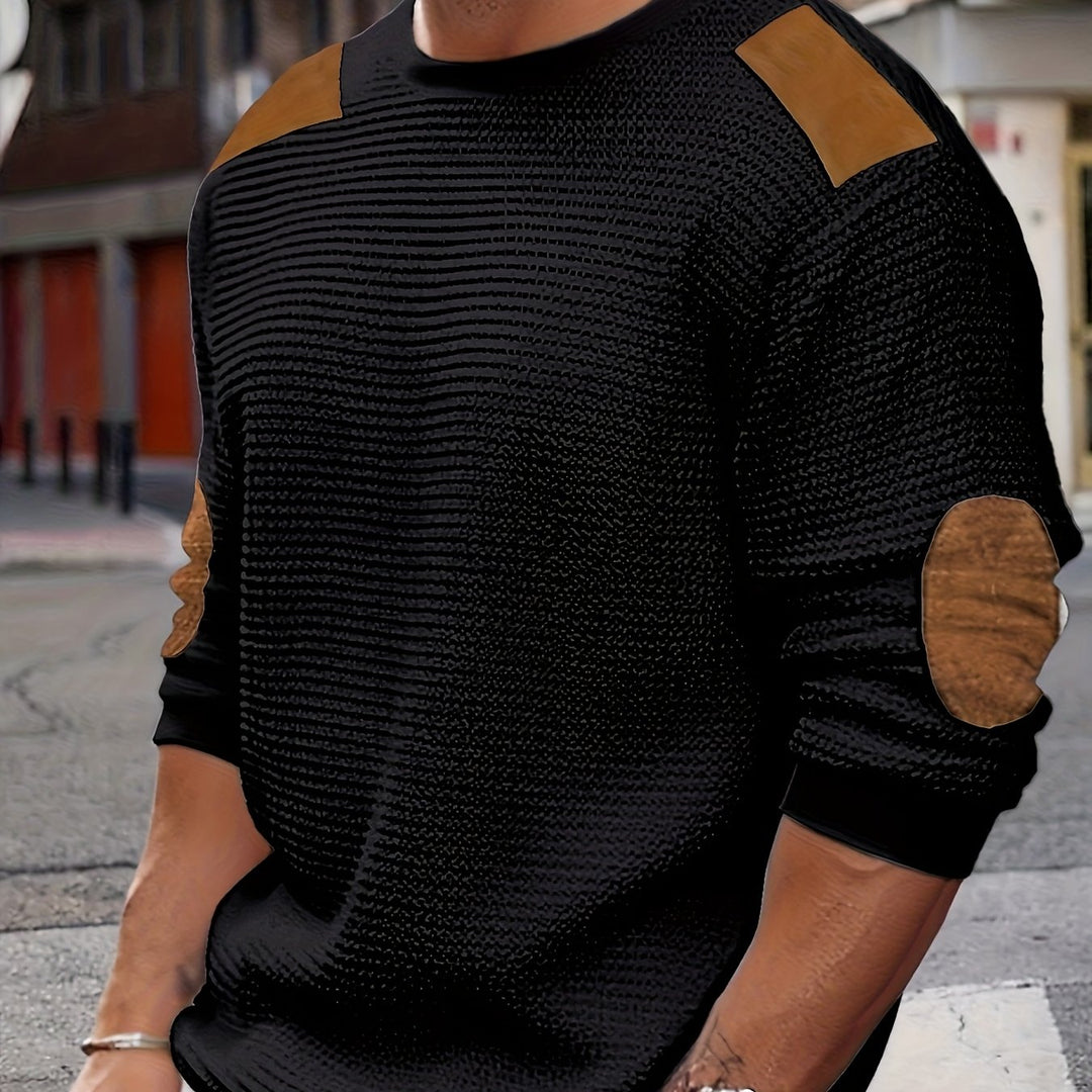 Spencer | Textured Elbow-Patch Sweater