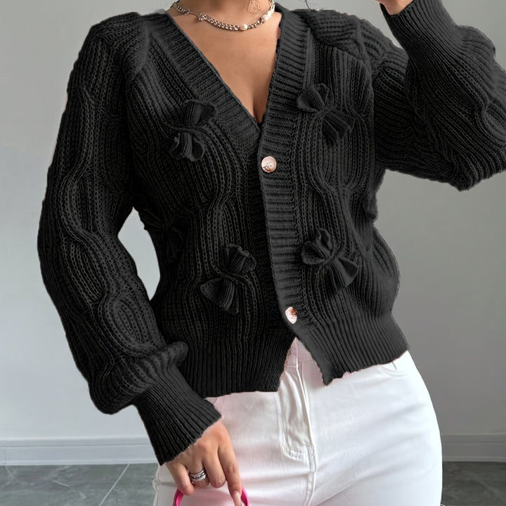 Evangeline | Bow-Detail Knit Cardigan