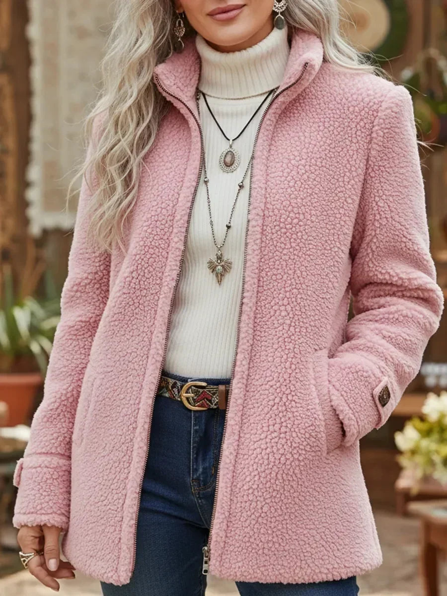 Amabel | Cozy Stand-Collar Zip Jacket