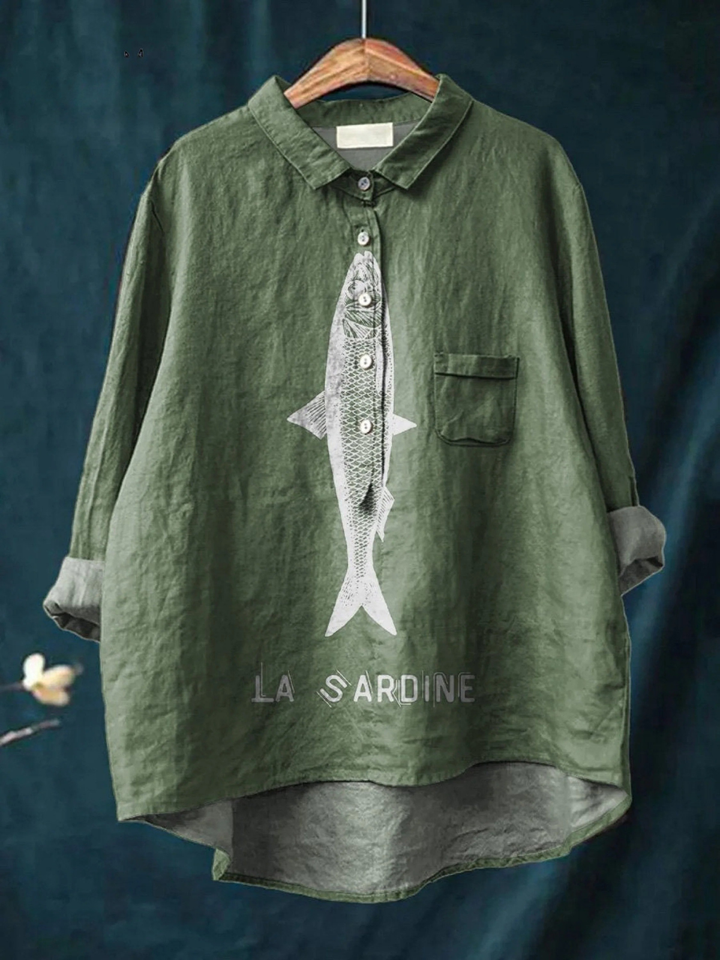Sabrina | Coastal Print Relaxed Shirt