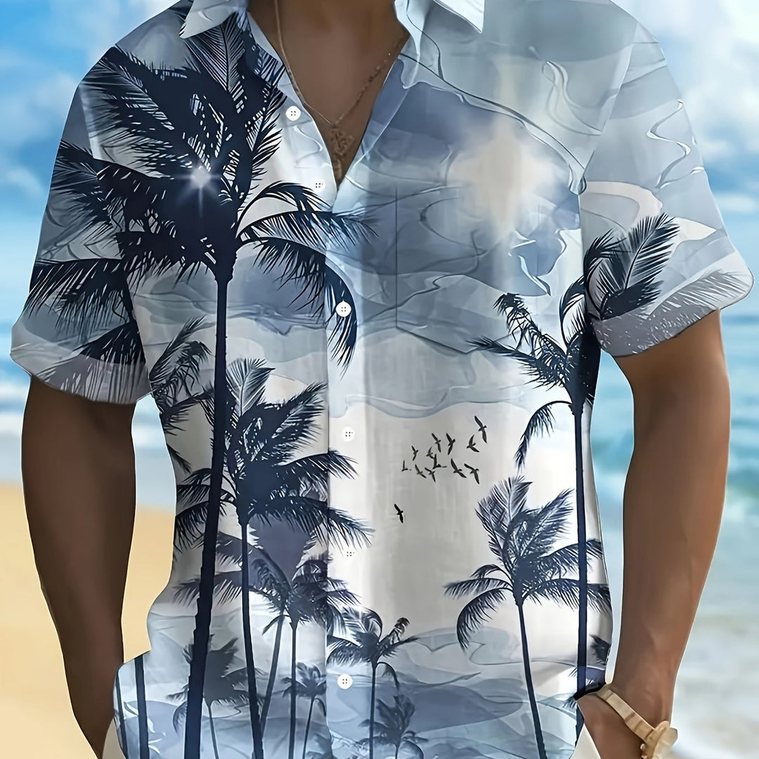 Huxley | Men's Beach Print Short Sleeve Shirt