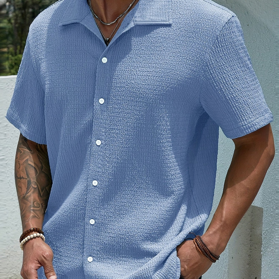 Russell | Men's Textured Camp Collar Short Sleeve Shirt