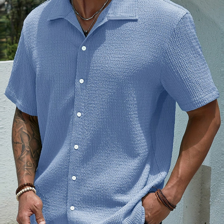 Russell | Men's Textured Camp Collar Short Sleeve Shirt