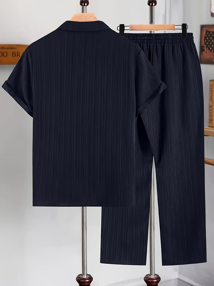 Elliot | Men's Cuban Collar Shirt & Pants Set