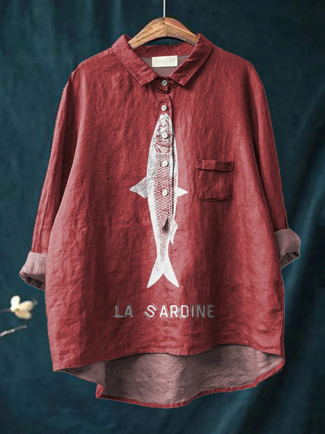 Sabrina | Coastal Print Relaxed Shirt