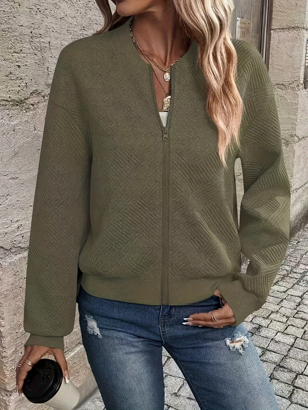 Charlotte | Textured Zip-Up Jacket