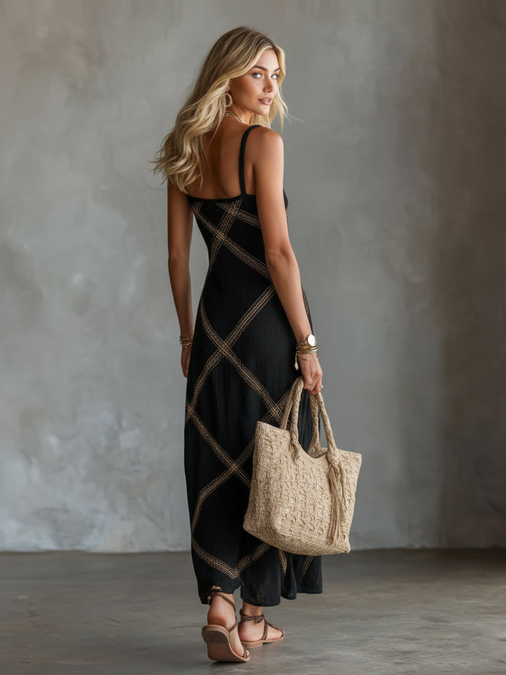 Sabella | Geometric Sleeveless Maxi Dress
