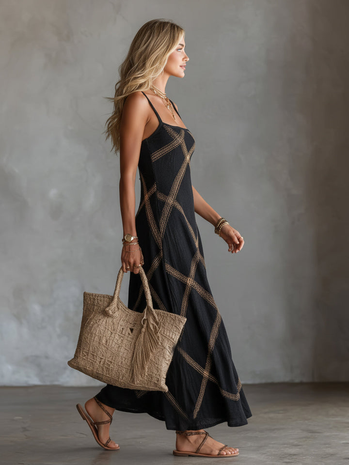 Sabella | Geometric Sleeveless Maxi Dress