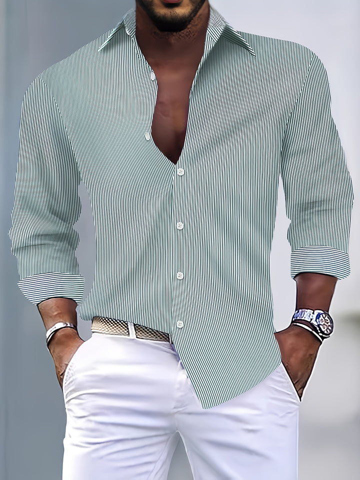 Colton | Men's Striped Long Sleeve Shirt