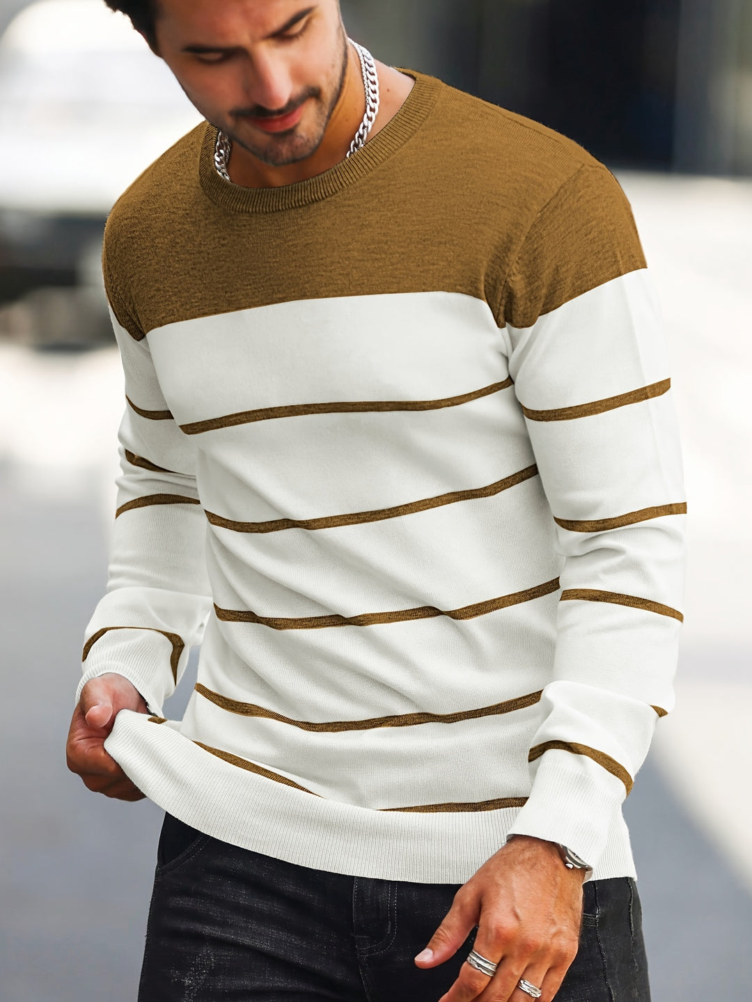 Harvey | Striped Crew Neck Sweater