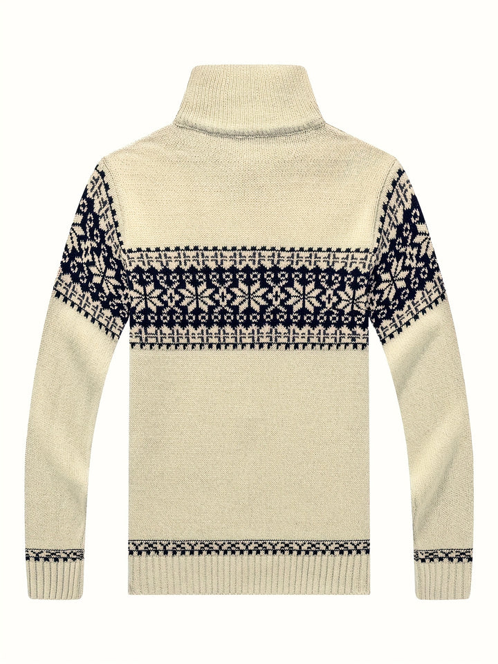 Gregory | Snowflake-Knit Zip Cardigan