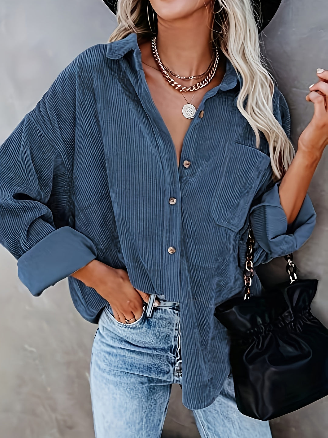 Pearl | Relaxed Textured Button-Up Shirt