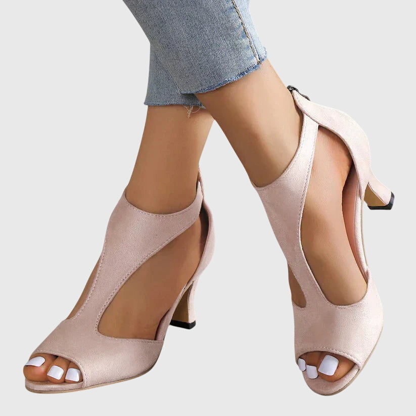 Elise | Open-Toe Block Heels