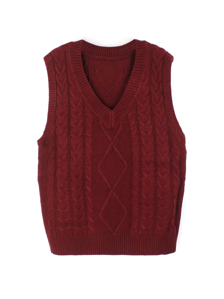 Cambria | Cable-Knit V-Neck Sweater Vest