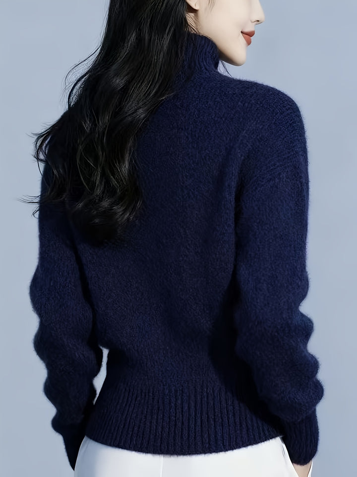 Sabine | Button-Front Mock Neck Cardigan