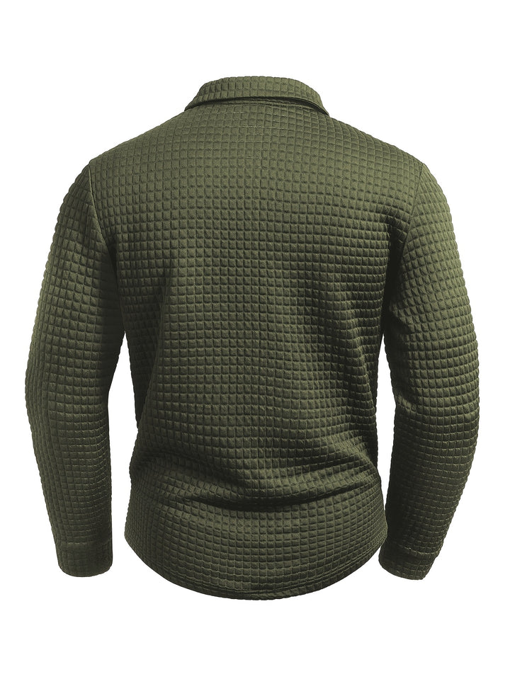 Hollis | Textured Long-Sleeve Polo Shirt