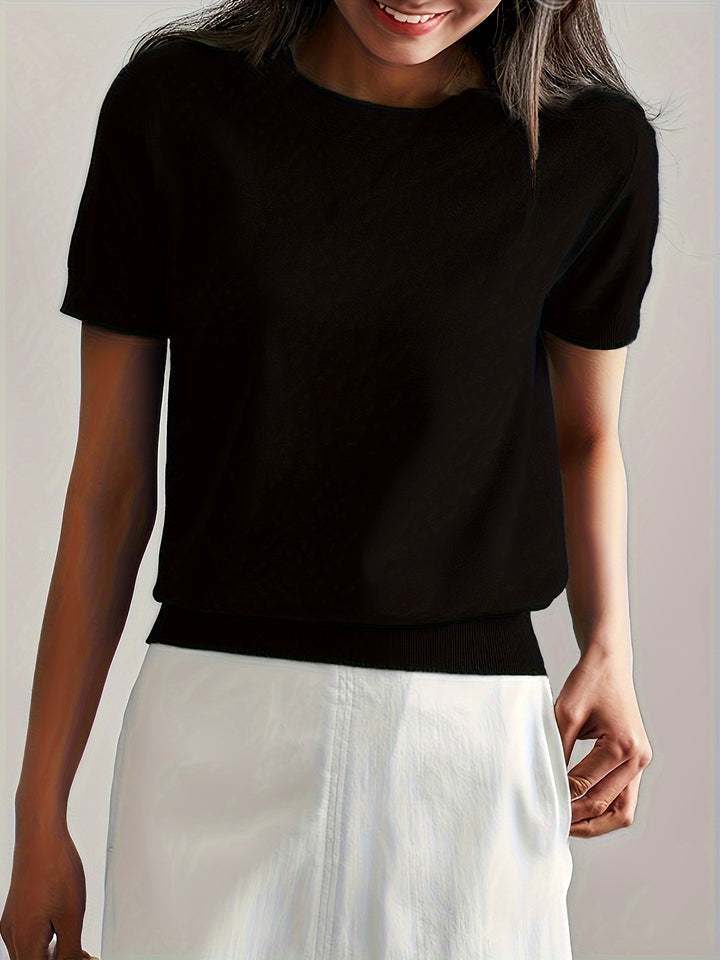 Margot | Refined Short-Sleeve Knit Top