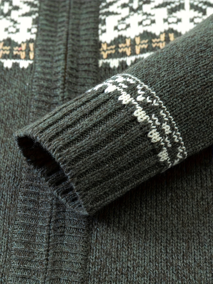 Gregory | Snowflake-Knit Zip Cardigan