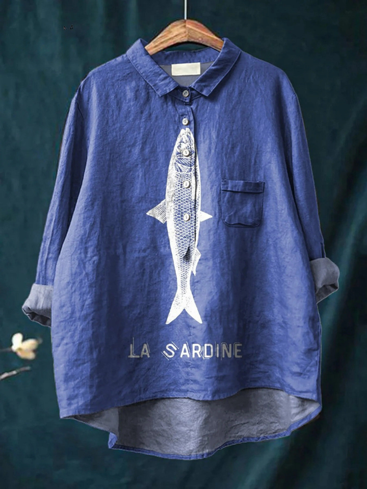 Sabrina | Coastal Print Relaxed Shirt